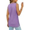 imageXIEERDUO Womens Summer Tank Tops Sleeveless Round Neck Casual Side Hem Tops Loose FitLavender
