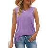 imageXIEERDUO Womens Summer Tank Tops Sleeveless Round Neck Casual Side Hem Tops Loose FitLavender