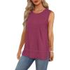 imageXIEERDUO Womens Summer Tank Tops Sleeveless Round Neck Casual Side Hem Tops Loose FitMauve