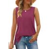 imageXIEERDUO Womens Summer Tank Tops Sleeveless Round Neck Casual Side Hem Tops Loose FitMauve