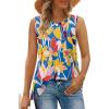 imageXIEERDUO Womens Summer Tank Tops Sleeveless Round Neck Casual Side Hem Tops Loose FitPrinted Colorful