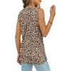 imageXIEERDUO Womens Summer Tank Tops Sleeveless Round Neck Casual Side Hem Tops Loose FitPrinted Leopard