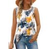 imageXIEERDUO Womens Summer Tank Tops Sleeveless Round Neck Casual Side Hem Tops Loose FitPrinted Tie Dye