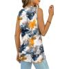 imageXIEERDUO Womens Summer Tank Tops Sleeveless Round Neck Casual Side Hem Tops Loose FitPrinted Tie Dye