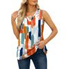 imageXIEERDUO Womens V Neck Chiffon Tank Top Sleeveless Work Office Pleated Blouses Tops00colorful