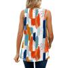 imageXIEERDUO Womens V Neck Chiffon Tank Top Sleeveless Work Office Pleated Blouses Tops00colorful