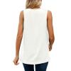 imageXIEERDUO Womens V Neck Chiffon Tank Top Sleeveless Work Office Pleated Blouses Tops01white