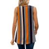 imageXIEERDUO Womens V Neck Chiffon Tank Top Sleeveless Work Office Pleated Blouses Tops02astripe Print