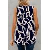 imageXIEERDUO Womens V Neck Chiffon Tank Top Sleeveless Work Office Pleated Blouses Tops02bblack Print