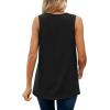 imageXIEERDUO Womens V Neck Chiffon Tank Top Sleeveless Work Office Pleated Blouses Tops02black