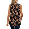 imageXIEERDUO Womens V Neck Chiffon Tank Top Sleeveless Work Office Pleated Blouses Tops03aorange Flower