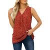 imageXIEERDUO Womens V Neck Chiffon Tank Top Sleeveless Work Office Pleated Blouses Tops03fred Print