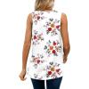 imageXIEERDUO Womens V Neck Chiffon Tank Top Sleeveless Work Office Pleated Blouses Tops03lwhite Floral