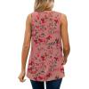 imageXIEERDUO Womens V Neck Chiffon Tank Top Sleeveless Work Office Pleated Blouses Tops03npink Floral