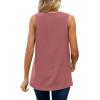 imageXIEERDUO Womens V Neck Chiffon Tank Top Sleeveless Work Office Pleated Blouses Tops03pink