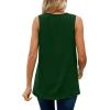 imageXIEERDUO Womens V Neck Chiffon Tank Top Sleeveless Work Office Pleated Blouses Tops06green