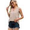 imageXIEERDUO Womens V Neck Chiffon Tank Top Sleeveless Work Office Pleated Blouses Tops07apricot