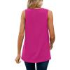 imageXIEERDUO Womens V Neck Chiffon Tank Top Sleeveless Work Office Pleated Blouses Tops07hot Pink