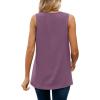 imageXIEERDUO Womens V Neck Chiffon Tank Top Sleeveless Work Office Pleated Blouses Tops11purple