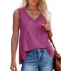 imageWomens Tank Tops Summer V Neck Loose Fit Casual Basic Side Split Sleeveless02purple