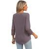 imageXIEERDUO 34 Length Sleeve Womens Tops Dressy Casual Blouses for Women 2025 Trendy V Neck T Shirts Summer ClothesCoffee Grey