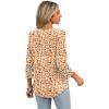 imageXIEERDUO 34 Length Sleeve Womens Tops Dressy Casual Blouses for Women 2025 Trendy V Neck T Shirts Summer ClothesZ Orange Dot