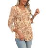 imageXIEERDUO 34 Length Sleeve Womens Tops Dressy Casual Blouses for Women 2025 Trendy V Neck T Shirts Summer ClothesZ Orange Dot