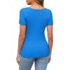 imageXIEERDUO Womens Summer Tops Short Sleeve Shirts for Women Sexy Tops Y2K Shirts One Piece Cutout TopsBlue