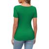 imageXIEERDUO Womens Summer Tops Short Sleeve Shirts for Women Sexy Tops Y2K Shirts One Piece Cutout TopsGreen