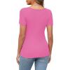 imageXIEERDUO Womens Summer Tops Short Sleeve Shirts for Women Sexy Tops Y2K Shirts One Piece Cutout TopsHot Pink