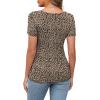 imageXIEERDUO Womens Summer Tops Short Sleeve Shirts for Women Sexy Tops Y2K Shirts One Piece Cutout TopsLeopard Print