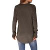 imageXIEERDUO Womens Tunic Tops to Wear with Leggings Long Sleeve Thumb Hole Shirts Crew Neck Curved HemDcoffee