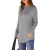 imageXIEERDUO Womens Tunic Tops to Wear with Leggings Long Sleeve Thumb Hole Shirts Crew Neck Curved HemFgrey
