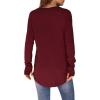 imageXIEERDUO Womens Tunic Tops to Wear with Leggings Long Sleeve Thumb Hole Shirts Crew Neck Curved HemHburgundy