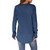 imageXIEERDUO Womens Tunic Tops to Wear with Leggings Long Sleeve Thumb Hole Shirts Crew Neck Curved HemIblue
