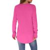 imageXIEERDUO Womens Tunic Tops to Wear with Leggings Long Sleeve Thumb Hole Shirts Crew Neck Curved HemKhotpink