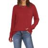 imageXIEERDUO Womens Tunic Tops to Wear with Leggings Long Sleeve Thumb Hole Shirts Crew Neck Curved HemLred