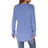 imageXIEERDUO Womens Tunic Tops to Wear with Leggings Long Sleeve Thumb Hole Shirts Crew Neck Curved HemNlight Blue