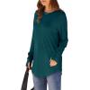 imageXIEERDUO Womens Tunic Tops to Wear with Leggings Long Sleeve Thumb Hole Shirts Crew Neck Curved HemObluegreen