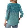 imageXIEERDUO 34 Length Sleeve Tops for Women 2025 Crewneck Casual Pleated Tunic Tops Loose Fit Shirts BlousesFblue Gradient