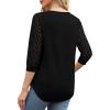 imageXIEERDUO 34 Length Sleeve Womens Tops VNeck Lace Tunic Tops Business Casual Blouses 2025Black