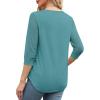 imageXIEERDUO 34 Length Sleeve Womens Tops VNeck Lace Tunic Tops Business Casual Blouses 2025Blue Green