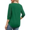 imageXIEERDUO 34 Length Sleeve Womens Tops VNeck Lace Tunic Tops Business Casual Blouses 2025Green