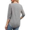 imageXIEERDUO 34 Length Sleeve Womens Tops VNeck Lace Tunic Tops Business Casual Blouses 2025Grey