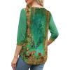 imageXIEERDUO 34 Length Sleeve Womens Tops VNeck Lace Tunic Tops Business Casual Blouses 2025Patternedgreen Floral