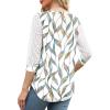 imageXIEERDUO 34 Length Sleeve Womens Tops VNeck Lace Tunic Tops Business Casual Blouses 2025Patternedwhite Print
