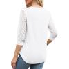 imageXIEERDUO 34 Length Sleeve Womens Tops VNeck Lace Tunic Tops Business Casual Blouses 2025White
