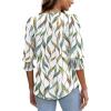imageXIEERDUO Blouses for Women Dressy Casual 34 Length Sleeve Womens Tops with Smocked CuffsCleaf