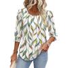imageXIEERDUO Blouses for Women Dressy Casual 34 Length Sleeve Womens Tops with Smocked CuffsCleaf