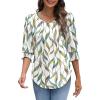 imageXIEERDUO Blouses for Women Dressy Casual 34 Length Sleeve Womens Tops with Smocked CuffsCleaf